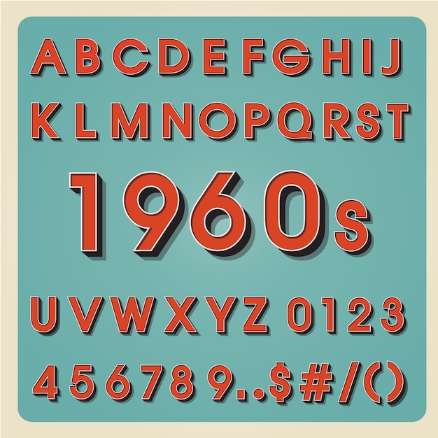Download Vintage alphabet. retro type font. 3d letters. typography for your design Vector | Premium Download