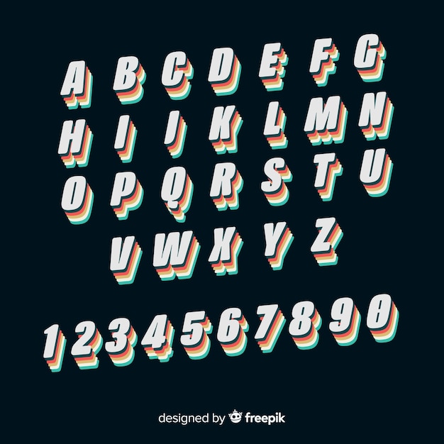 Vintage alphabet template flat design Free Vector