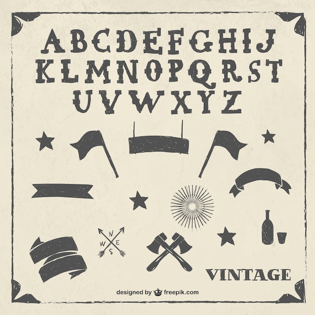 Download Free Vector | Vintage alphabet