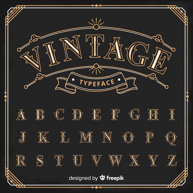 Download Vintage alphabet | Free Vector