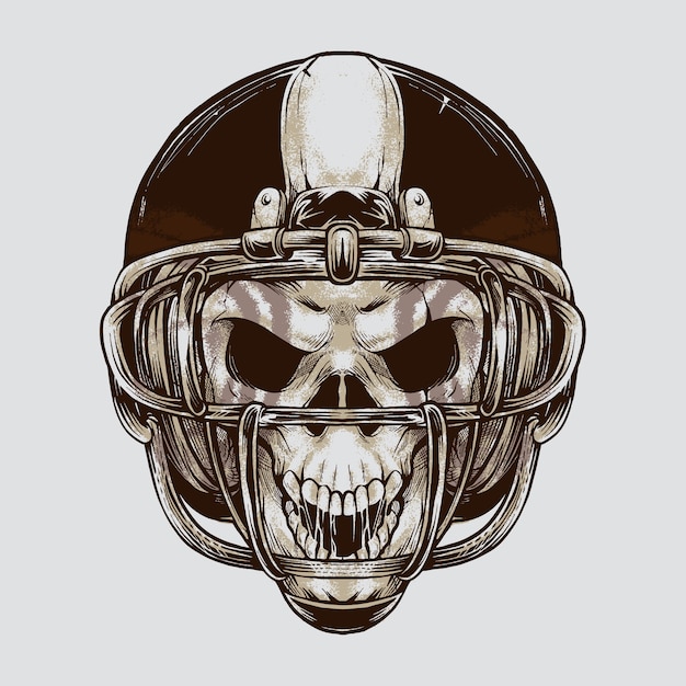 Download Vintage american football skull | Premium Vector