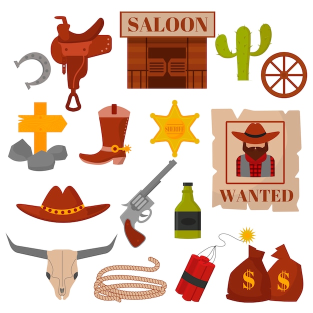 Download Premium Vector | Vintage american old western designs sign and graphics cowboy vector icons.