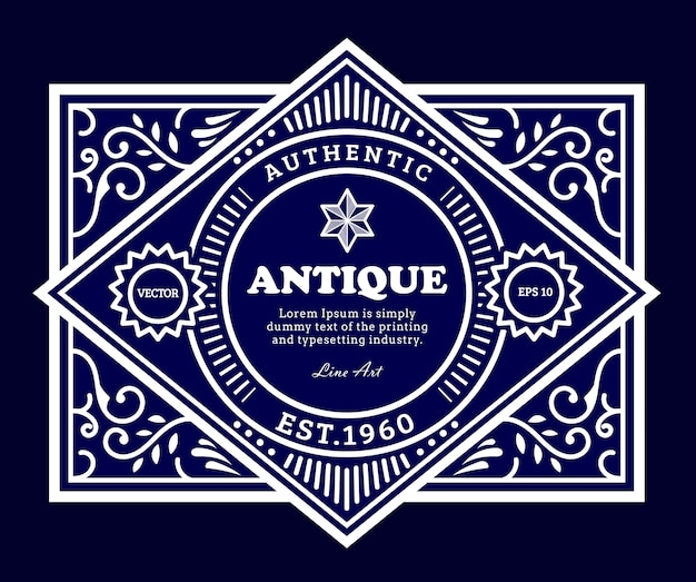 Premium Vector | Vintage antique label design