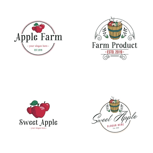 Download Free Vintage Apple Logo Premium Vector Use our free logo maker to create a logo and build your brand. Put your logo on business cards, promotional products, or your website for brand visibility.