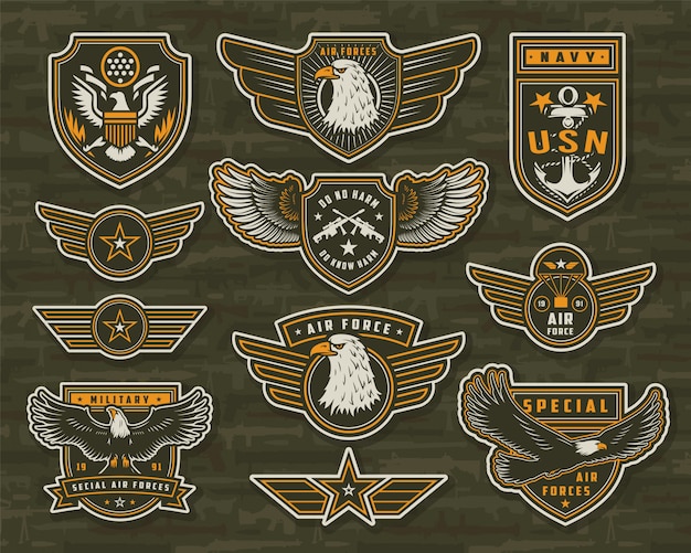 Download Free Vintage Armed Forces Insignias And Badges Free Vector Use our free logo maker to create a logo and build your brand. Put your logo on business cards, promotional products, or your website for brand visibility.