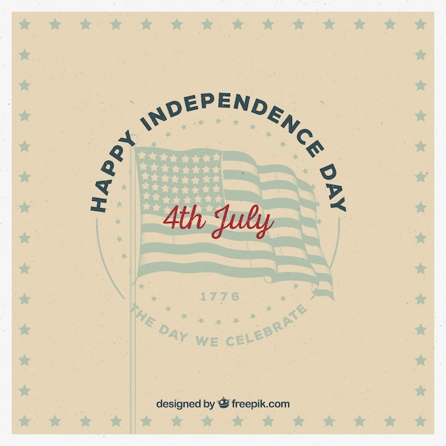 Vintage background with american flag | Free Vector