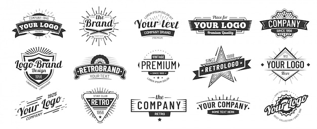 Download Free Vintage Badge Retro Brand Name Logo Badges Company Label And Hipster Frame Vector Illustration Set Premium Vector Use our free logo maker to create a logo and build your brand. Put your logo on business cards, promotional products, or your website for brand visibility.