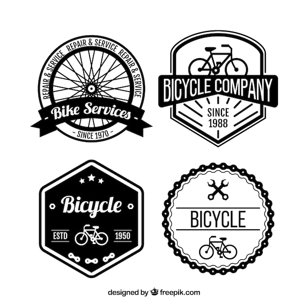 Download Vintage badges of bicycles Vector | Free Download