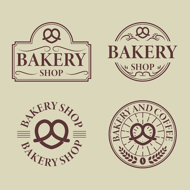 Premium Vector | Vintage bakery logo badge collection