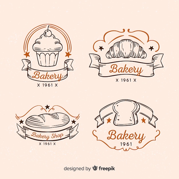 Premium Vector Vintage Bakery Logos