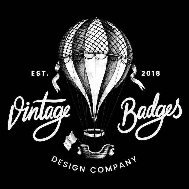 Vintage balloon logo design vector