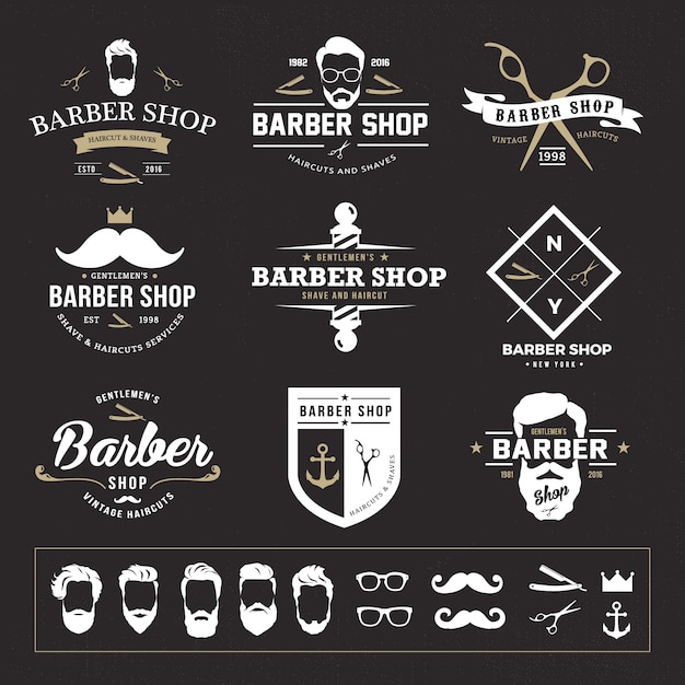 Download Vector Illustration Logo Barbershop PSD - Free PSD Mockup Templates