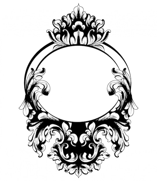 Download Vintage baroque mirror frame | Premium Vector