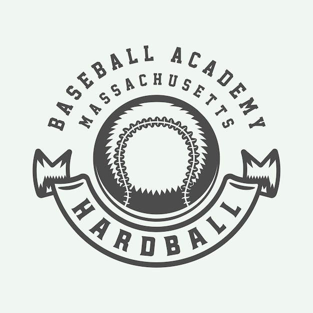 Download Vintage baseball sport logo | Premium Vector