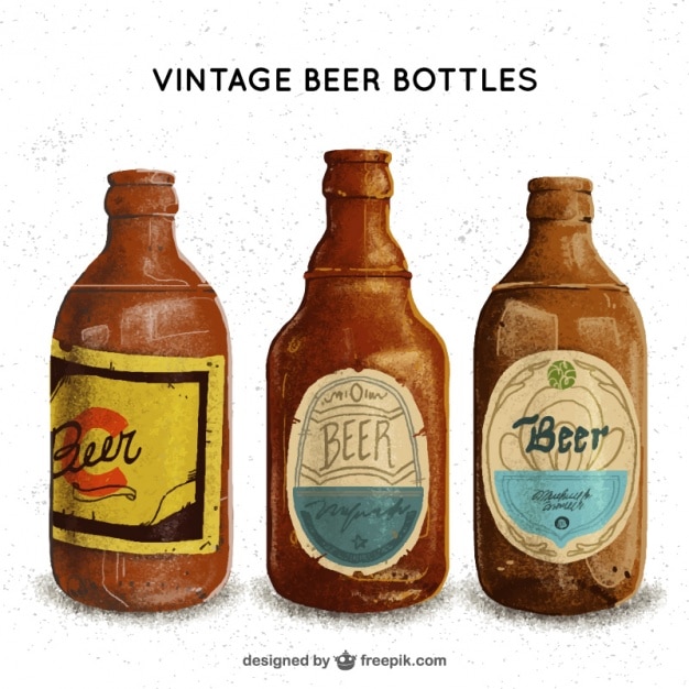 Download Vintage beer bottles | Free Vector