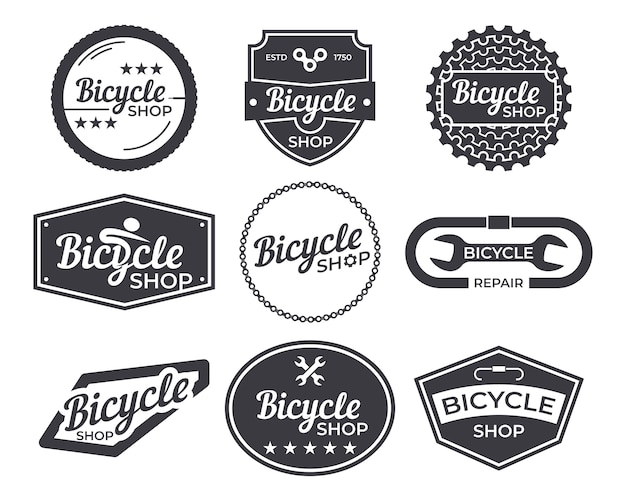 Vintage bicycle logo emblem pack | Premium Vector