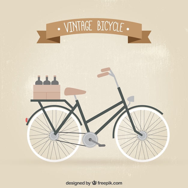 Download Vintage bicycle with bottles | Free Vector