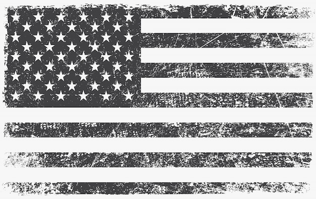 Download Premium Vector | Vintage black and white american flag
