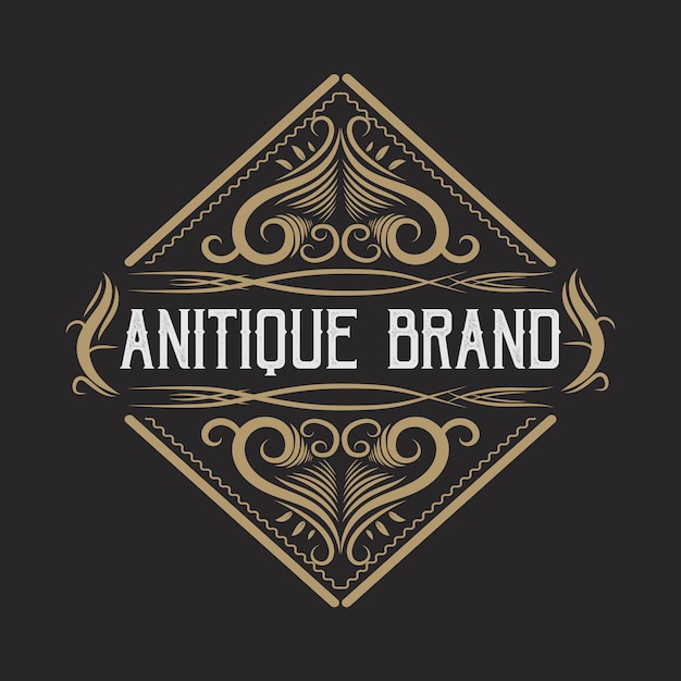 Download Vintage border western antique brand logo hand drawn retro ...