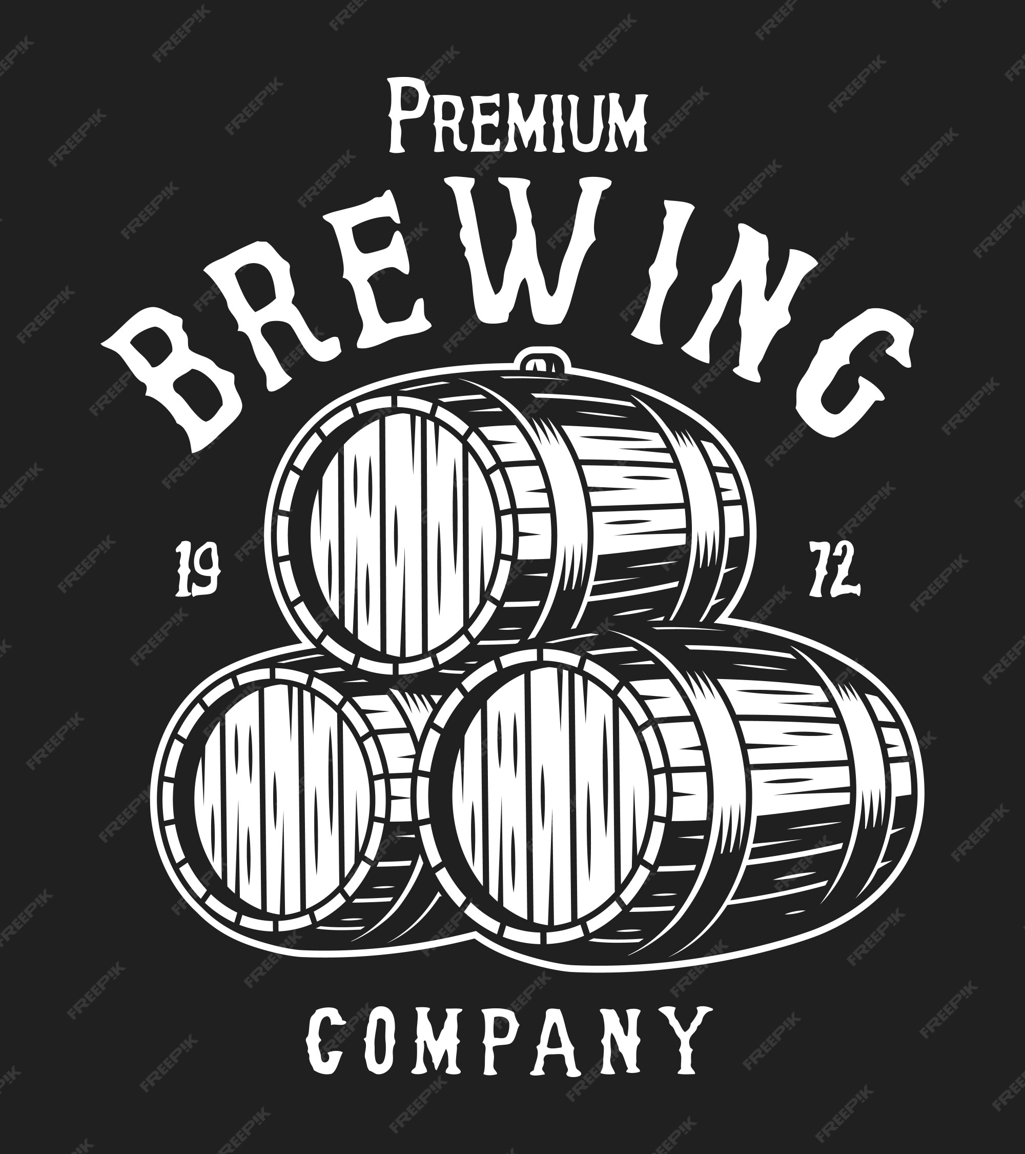 Free Vector | Vintage brewery white label concept