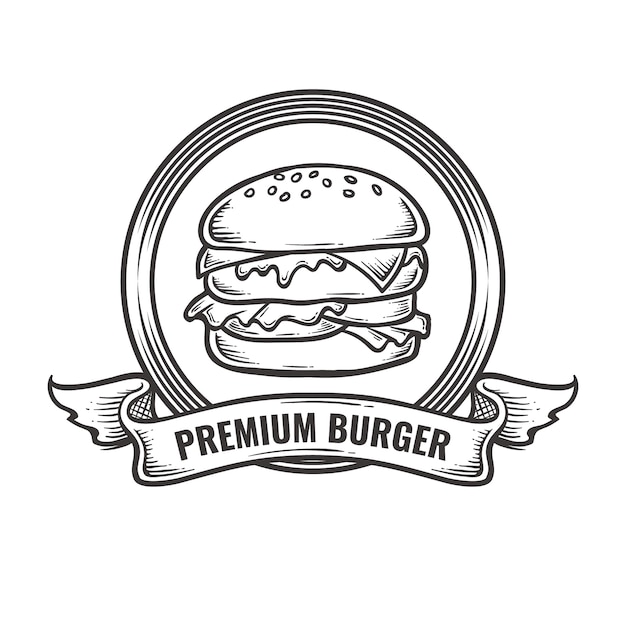 Download Free Vintage Burger Logo Premium Vector Use our free logo maker to create a logo and build your brand. Put your logo on business cards, promotional products, or your website for brand visibility.