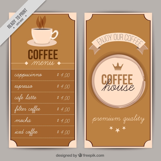 free-vector-vintage-cafe-menu