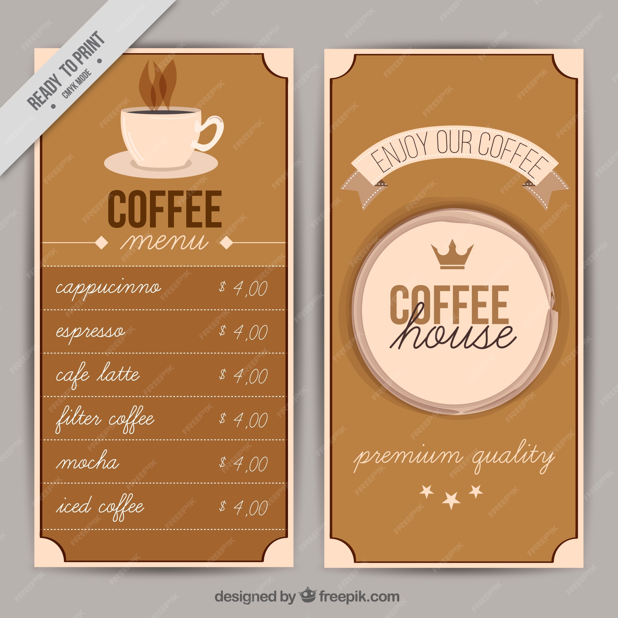 Free Vector | Vintage cafe menu