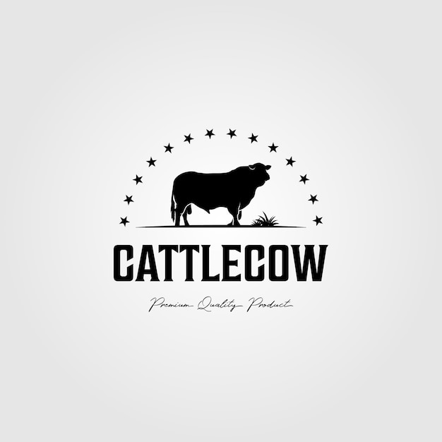 Download Free Vintage Cattle Cow Farm Logo Illustration Design Premium Vector Use our free logo maker to create a logo and build your brand. Put your logo on business cards, promotional products, or your website for brand visibility.