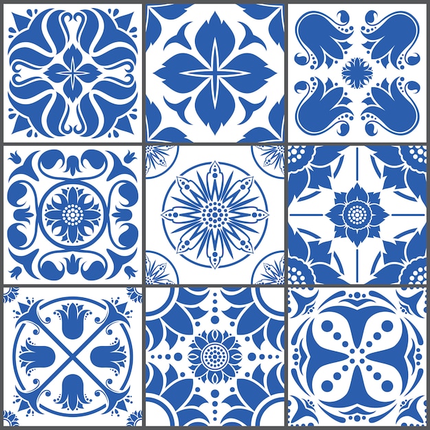Download Premium Vector | Vintage ceramic tiles vector illustration