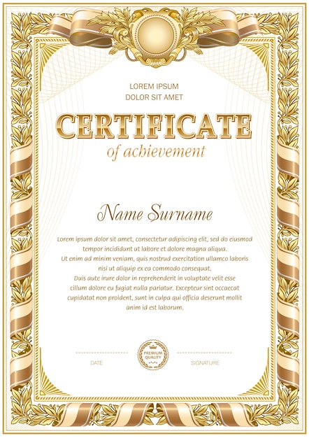 Premium Vector Vintage Certificate Blank Template