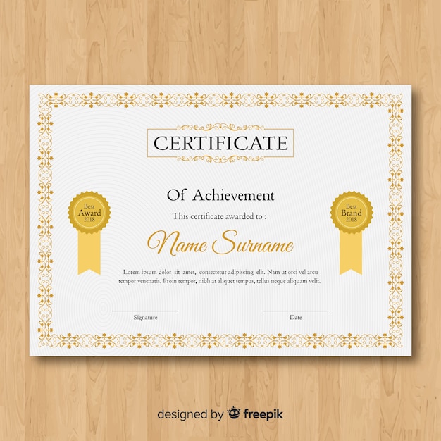 Free Vector | Vintage certificate template