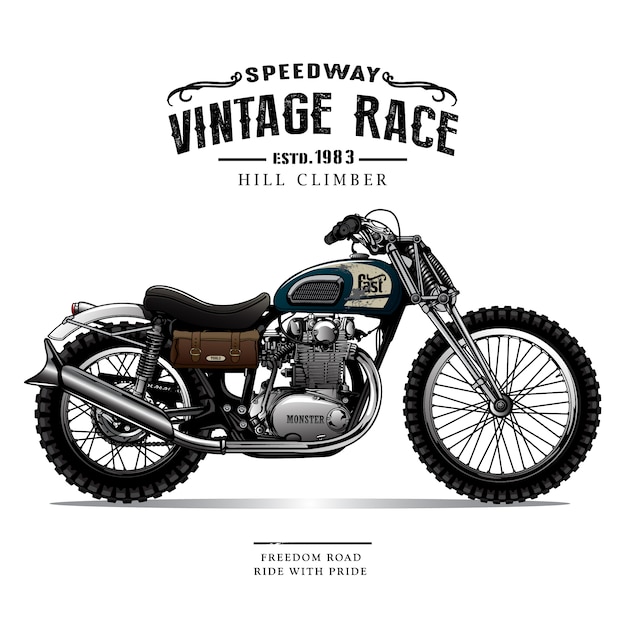 Download Vintage chopper motorcycle poster | Premium Vector