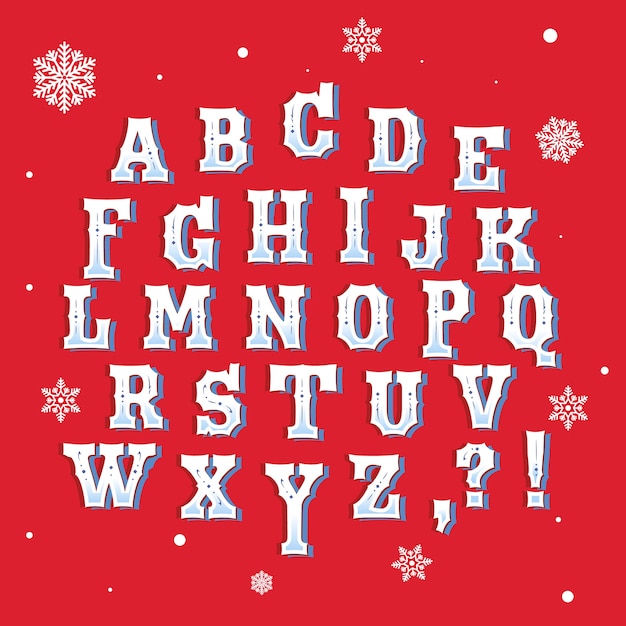 Download Vintage christmas alphabet set Vector | Free Download