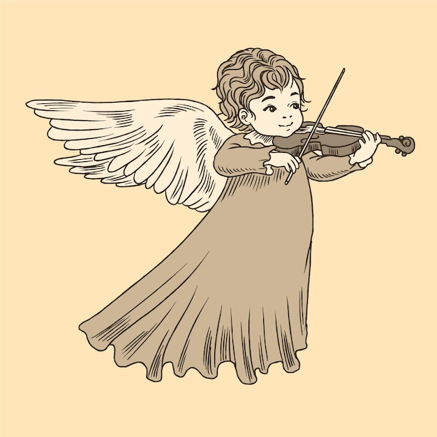 Download Vintage christmas angel Vector | Free Download