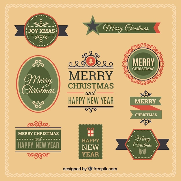 Free Vector | Vintage christmas badges