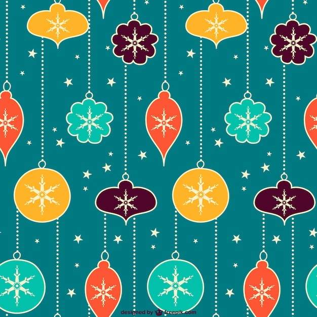 Vintage Christmas balls seamless pattern Vector Free Download