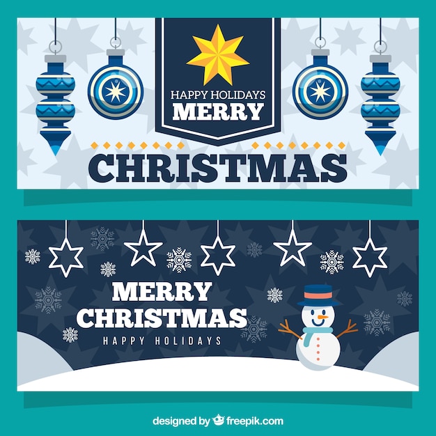 Free Vector | Vintage christmas banners