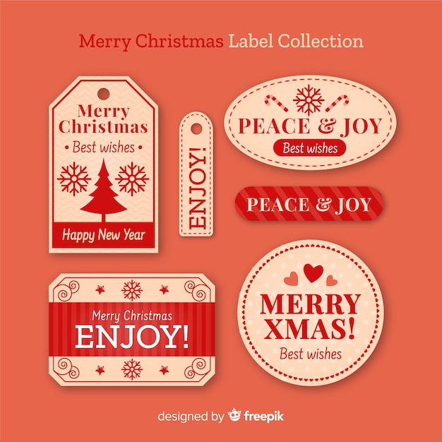 Free Vector | Vintage christmas label collection