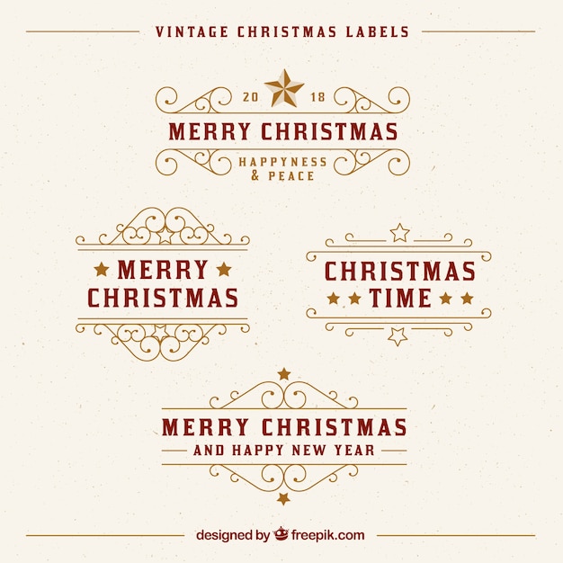 Vintage christmas labels