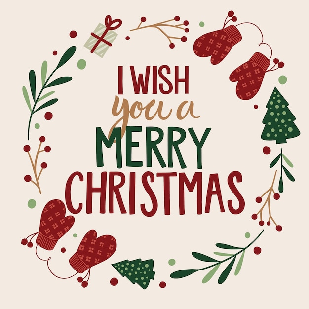 Vintage christmas lettering Free Vector