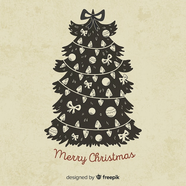 Free Vector | Vintage christmas tree