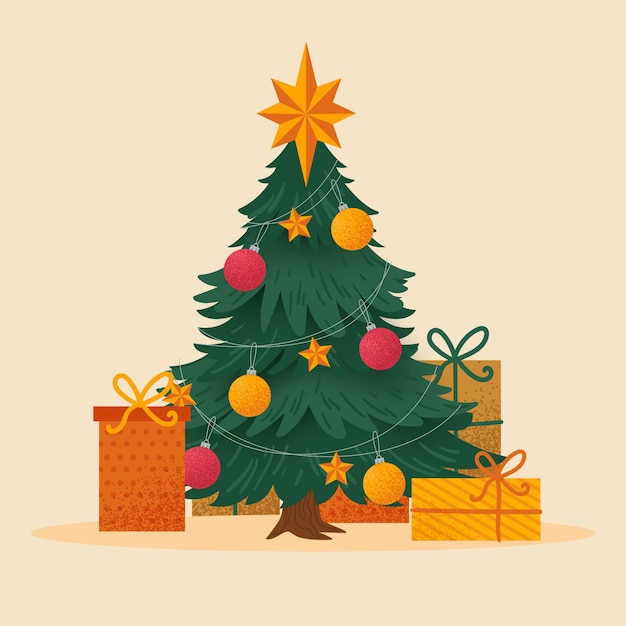 Free Vector | Vintage christmas tree