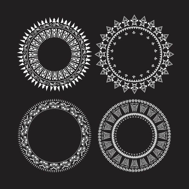 Download Premium Vector | Vintage circle labels set round frames