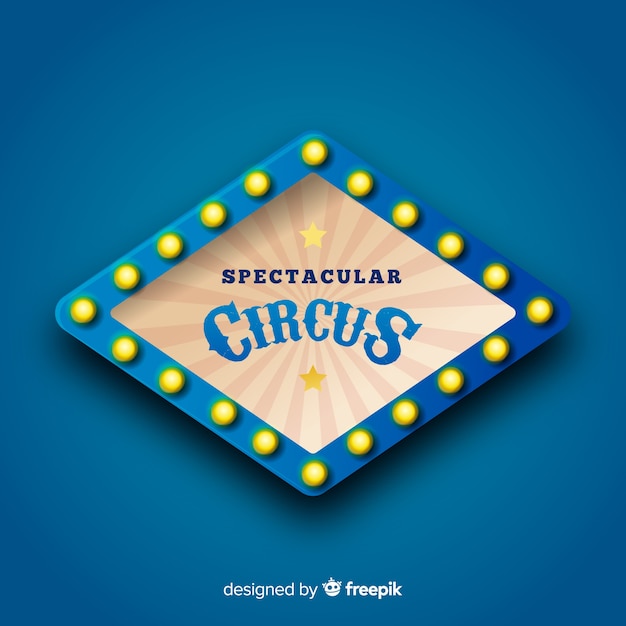 Free Vector | Vintage circus light sign background