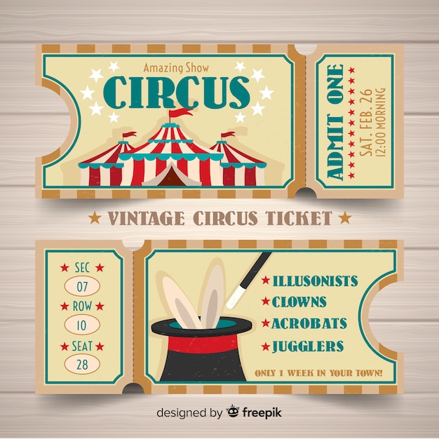 Free Vector | Vintage circus ticket