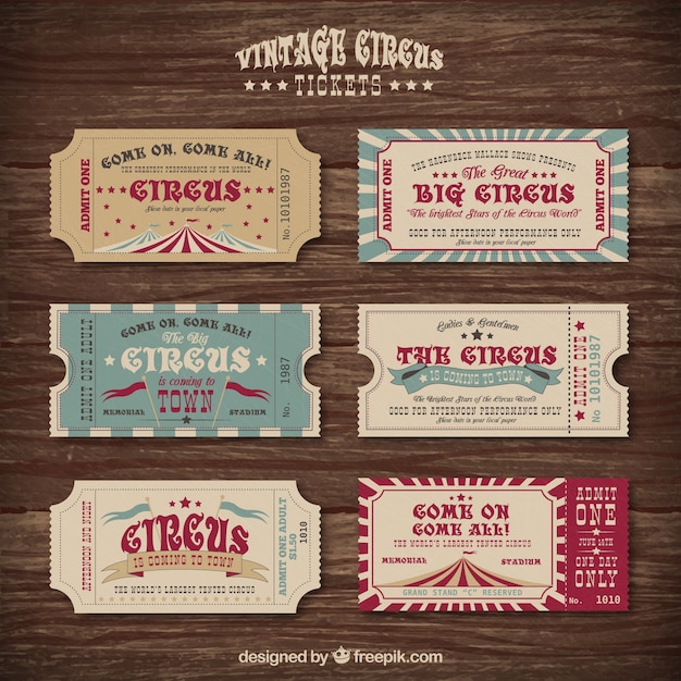 Vintage Circus Tickets 98