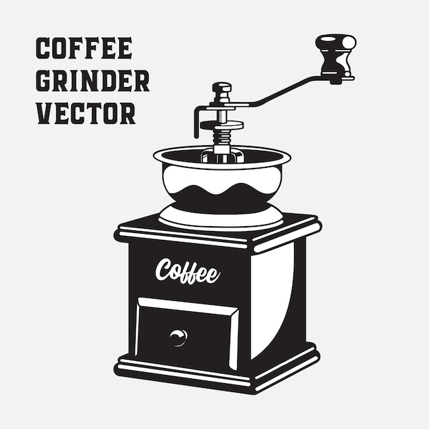 Download Vintage coffee grinder monochrome | Premium Vector