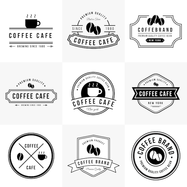 Download Free Vintage Coffee Logo Collection Premium Vector Use our free logo maker to create a logo and build your brand. Put your logo on business cards, promotional products, or your website for brand visibility.