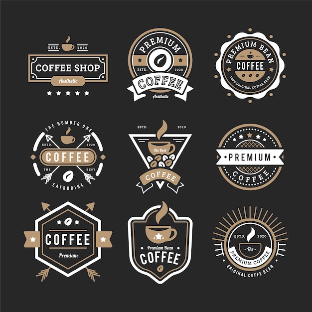 Premium Vector | Vintage coffee logo pack