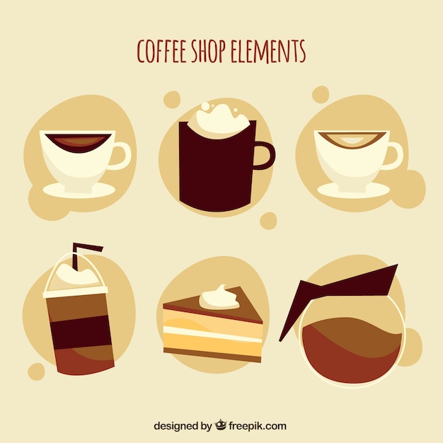 Download Free Vintage Collection Of Coffee Elements In Flat Design Free Vector Use our free logo maker to create a logo and build your brand. Put your logo on business cards, promotional products, or your website for brand visibility.
